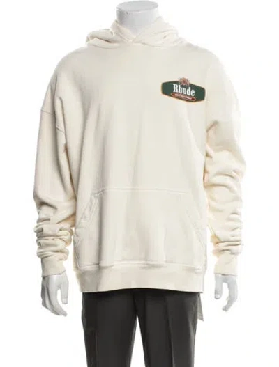 Pre-owned Rhude Graphic Print Crew Neck Hoodie In Neutrals