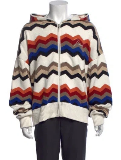 Pre-owned Rhude Graphic Print Crew Neck Hoodie In White