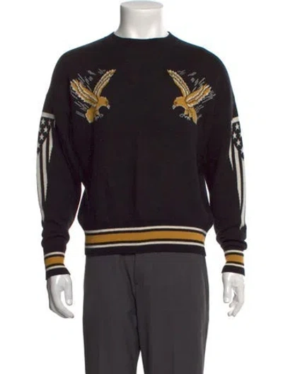 Pre-owned Rhude Graphic Print Crew Neck Pullover In Black