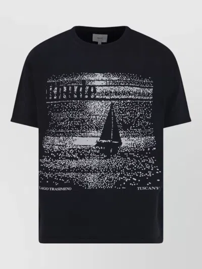 Rhude Graphic Print Crew Neck Short Sleeve T-shirt In Black