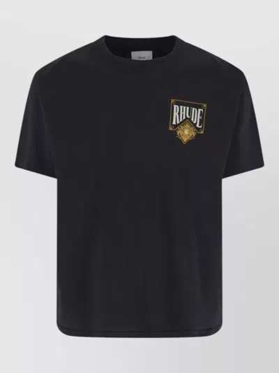 Rhude Graphic Print Crew Neck Short Sleeves T-shirt In Blue