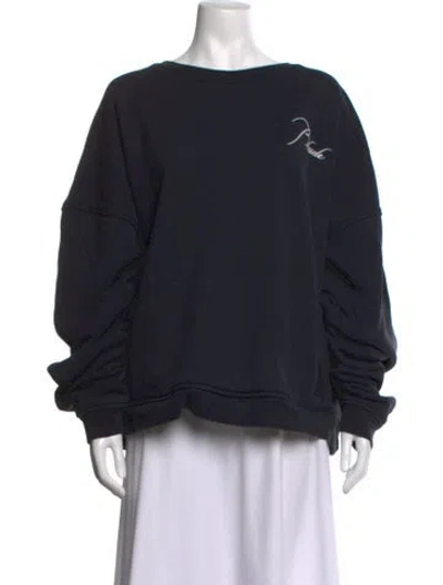 Pre-owned Rhude Graphic Print Crew Neck Sweatshirt In Black