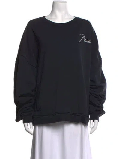 Pre-owned Rhude Graphic Print Crew Neck Sweatshirt In Grey