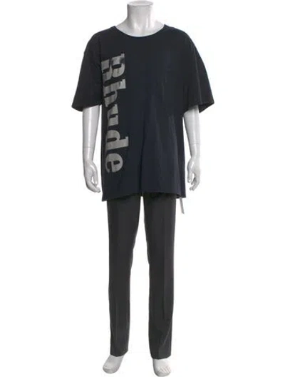Pre-owned Rhude Graphic Print Crew Neck T-shirt In Black