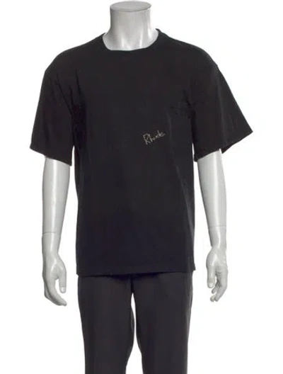 Pre-owned Rhude Graphic Print Crew Neck T-shirt In Black