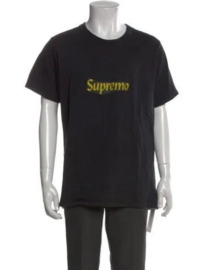 Pre-owned Rhude Graphic Print Crew Neck T-shirt In Black
