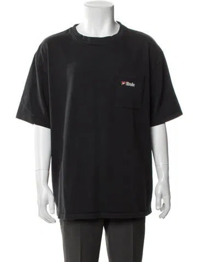 Pre-owned Rhude Graphic Print Crew Neck T-shirt In Black