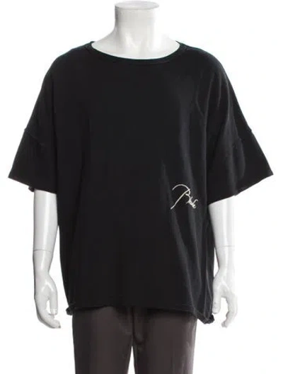 Pre-owned Rhude Graphic Print Crew Neck T-shirt In Black
