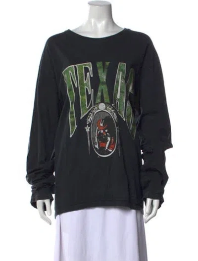 Pre-owned Rhude Graphic Print Crew Neck T-shirt In Black