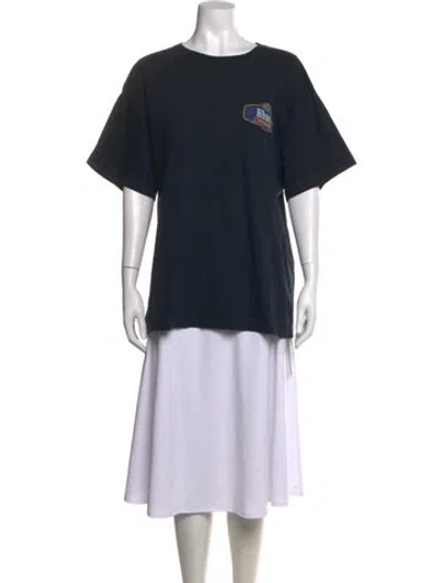 Pre-owned Rhude Graphic Print Crew Neck T-shirt In Black
