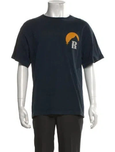 Pre-owned Rhude Graphic Print Crew Neck T-shirt In Black