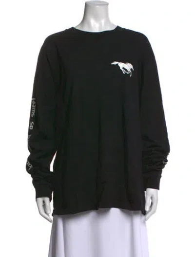 Pre-owned Rhude Graphic Print Crew Neck T-shirt In Black