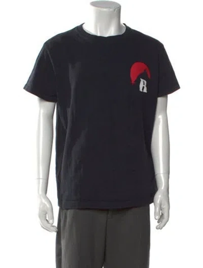 Pre-owned Rhude Graphic Print Crew Neck T-shirt In Black