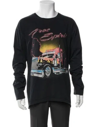 Pre-owned Rhude Graphic Print Crew Neck T-shirt In Blue