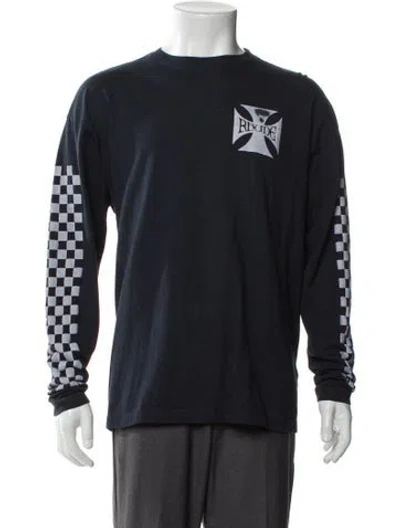 Pre-owned Rhude Graphic Print Crew Neck T-shirt In Blue