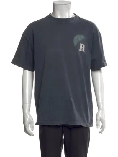 Pre-owned Rhude Graphic Print Crew Neck T-shirt In Blue