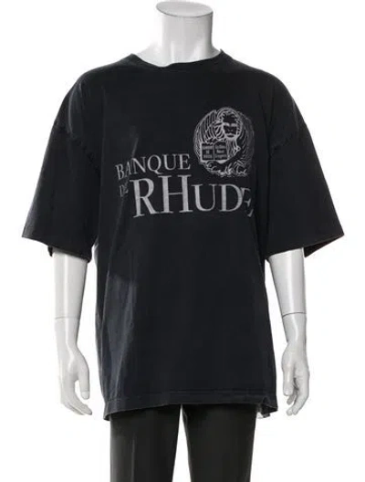 Pre-owned Rhude Graphic Print Crew Neck T-shirt In Blue