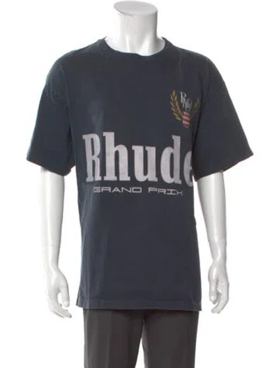 Pre-owned Rhude Graphic Print Crew Neck T-shirt In Gray