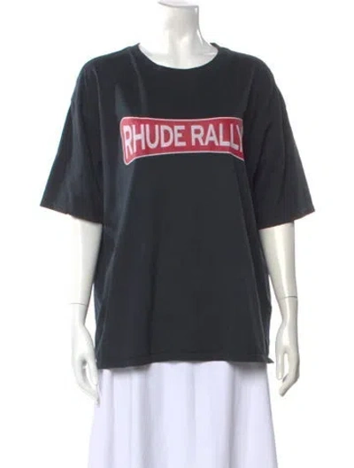 Pre-owned Rhude Graphic Print Crew Neck T-shirt In Gray