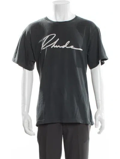 Pre-owned Rhude Graphic Print Crew Neck T-shirt In Gray