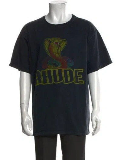 Pre-owned Rhude Graphic Print Crew Neck T-shirt In Gray