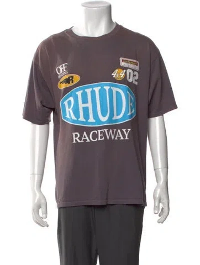 Pre-owned Rhude Graphic Print Crew Neck T-shirt In Gray