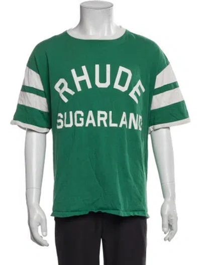 Pre-owned Rhude Graphic Print Crew Neck T-shirt In Green