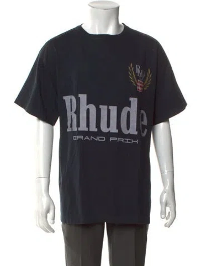 Pre-owned Rhude Graphic Print Crew Neck T-shirt In Grey