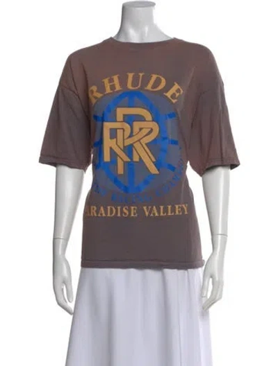 Pre-owned Rhude Graphic Print Crew Neck T-shirt In Multi