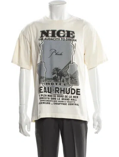 Pre-owned Rhude Graphic Print Crew Neck T-shirt In Neutral