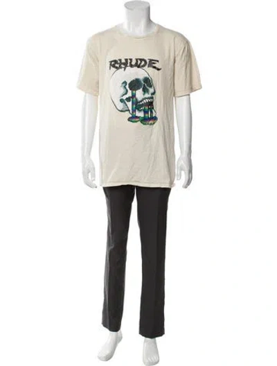 Pre-owned Rhude Graphic Print Crew Neck T-shirt In Neutral