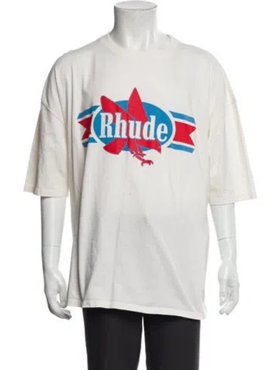 Pre-owned Rhude Graphic Print Crew Neck T-shirt In Neutral