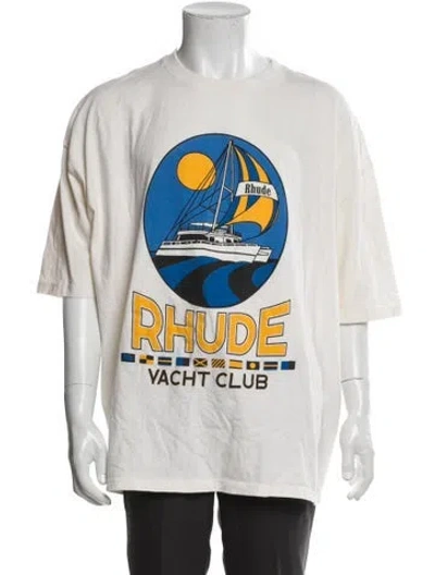 Pre-owned Rhude Graphic Print Crew Neck T-shirt In Neutral