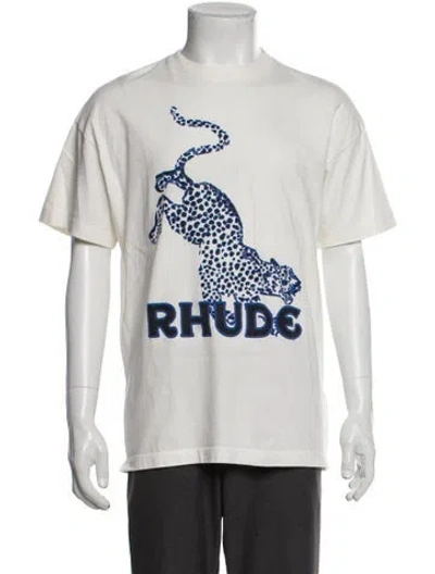 Pre-owned Rhude Graphic Print Crew Neck T-shirt In Neutral