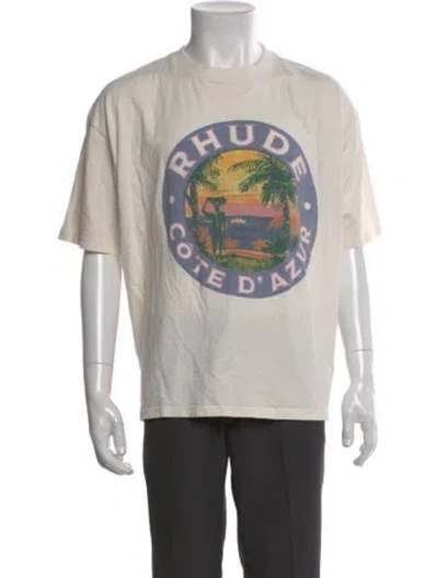 Pre-owned Rhude Graphic Print Crew Neck T-shirt In Neutral