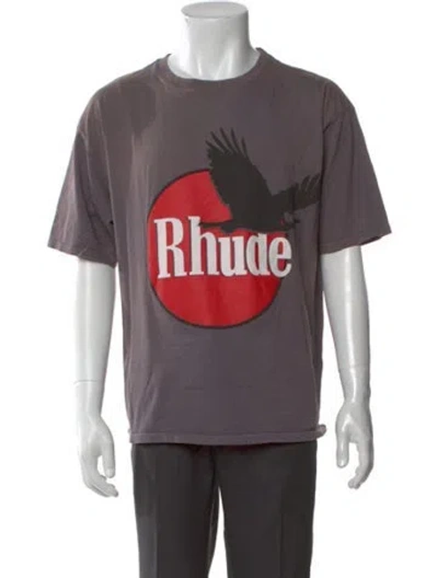 Pre-owned Rhude Graphic Print Crew Neck T-shirt In Neutral
