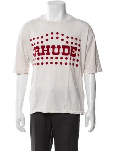 Pre-owned Rhude Graphic Print Crew Neck T-shirt In Neutral