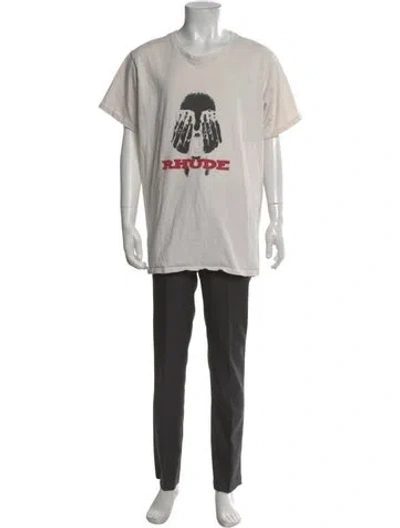Pre-owned Rhude Graphic Print Crew Neck T-shirt In Neutral