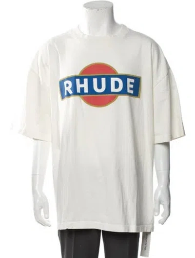 Pre-owned Rhude Graphic Print Crew Neck T-shirt In Neutral