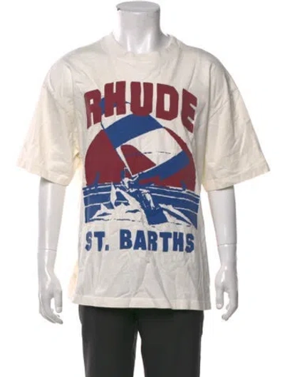 Pre-owned Rhude Graphic Print Crew Neck T-shirt In Neutral