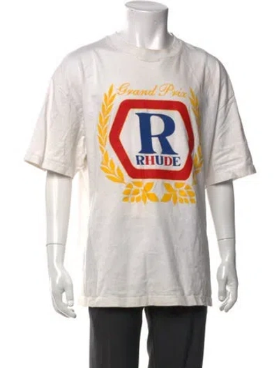 Pre-owned Rhude Graphic Print Crew Neck T-shirt In Neutral