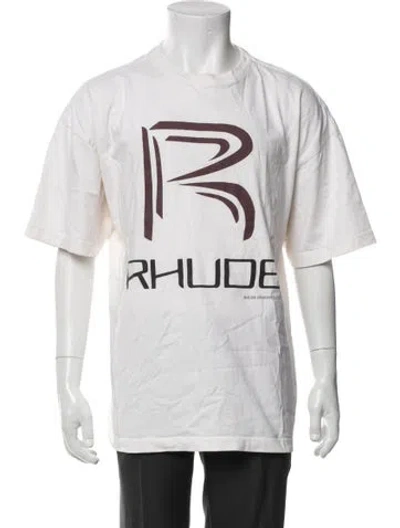 Pre-owned Rhude Graphic Print Crew Neck T-shirt In Neutral