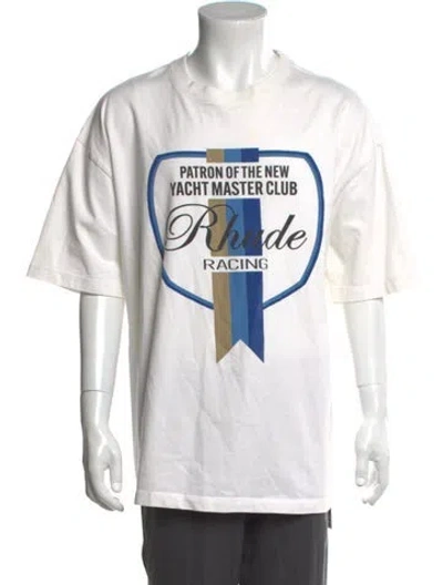 Pre-owned Rhude Graphic Print Crew Neck T-shirt In Neutral