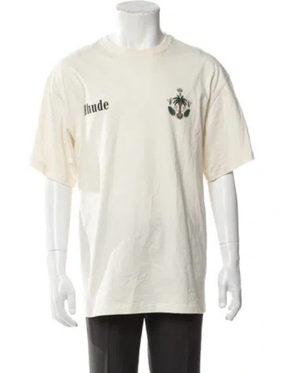 Pre-owned Rhude Graphic Print Crew Neck T-shirt In Neutral