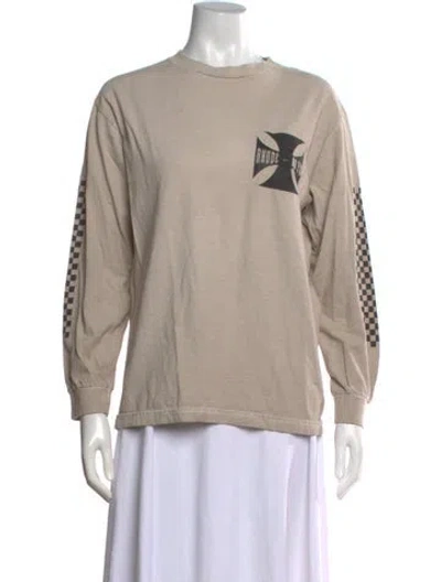 Pre-owned Rhude Graphic Print Crew Neck T-shirt In Neutrals