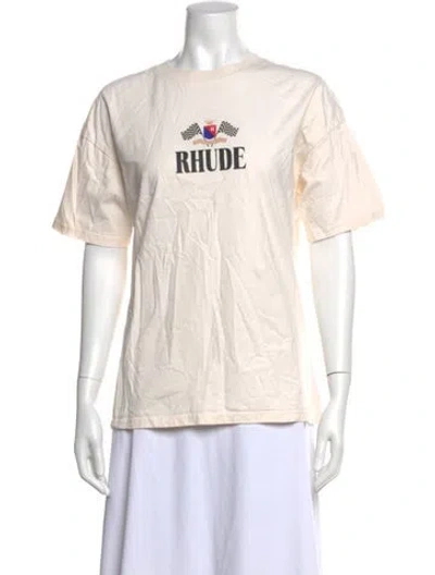 Pre-owned Rhude Graphic Print Crew Neck T-shirt In Neutrals