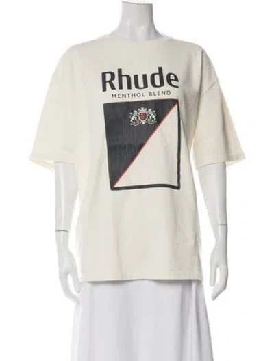 Pre-owned Rhude Graphic Print Crew Neck T-shirt In Neutrals
