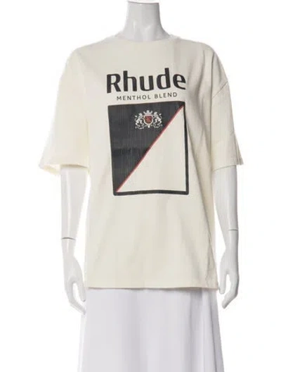 Pre-owned Rhude Graphic Print Crew Neck T-shirt In Neutrals