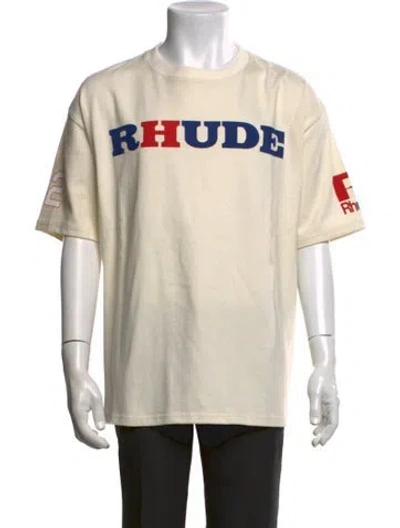 Pre-owned Rhude Graphic Print Crew Neck T-shirt In Neutrals