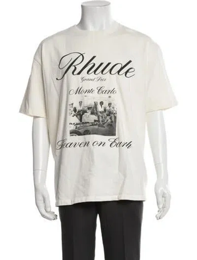 Pre-owned Rhude Graphic Print Crew Neck T-shirt In Neutrals